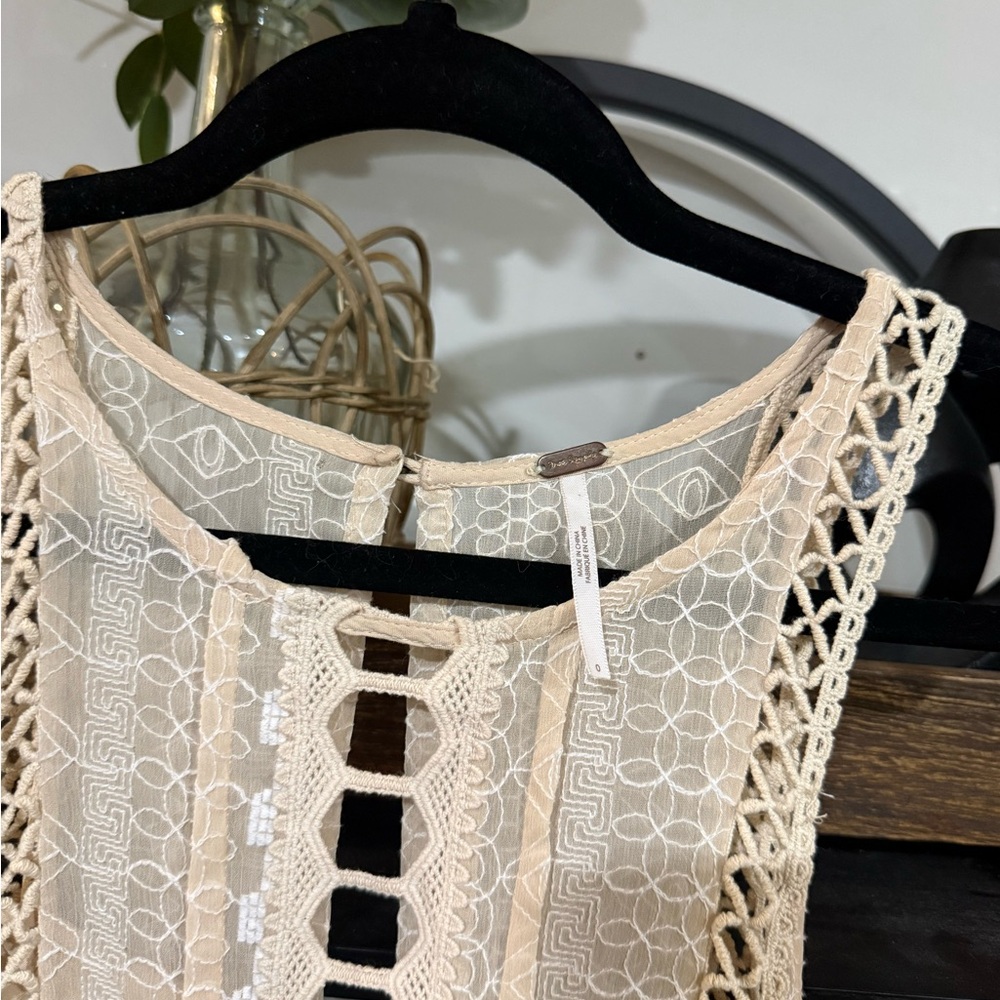 ✨ Free People Lace Fit & Flare Dress – Cream / Ivory size small✨ - Picture 3 of 9